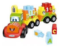 Comprar Abrick Maxi Tren Numeros Y Letras Bloques Encastre Antex 