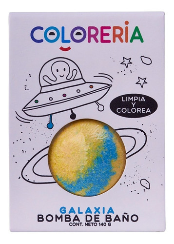 Bomba De Baño Pastilla Espuma Bañera Teñir 140g Coloreria Ed Color Galaxia: Amarillo, Verde y Azul