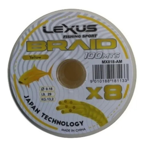 Multifilamento Lexus Braid 8 Hebras X 100m 0.18mm