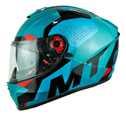 Casco Integral Con Lentes Mt Blade Fade E17 Azul Brillo