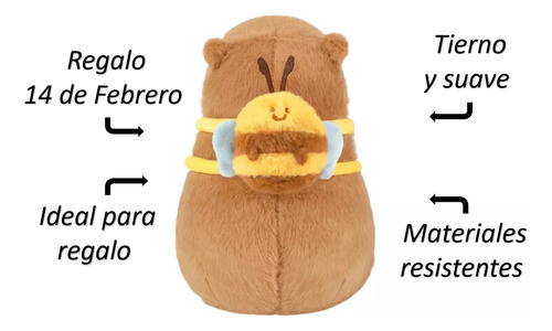 Carpincho De Felpa Con Mochila Grande, Muñeca Suave Y Tierna