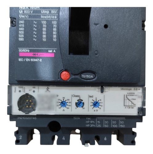 Disjuntor Nsx160h Mic 2.2m 150a 3p C16h32m150 - Schneider