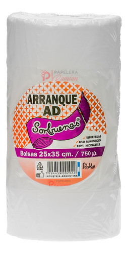 Bolsas En Rollo De Arranque 25x35 750gr Bulto 12 Rollos 9kg