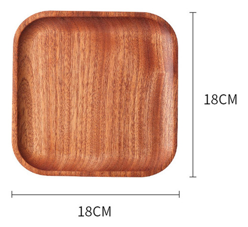Plato De Madera Para Servir, Plato De 18cmx18cmx1.5cm