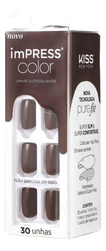 Unhas Autocolantes Kiss Ny Impress Curto Try Gray Kimc017b