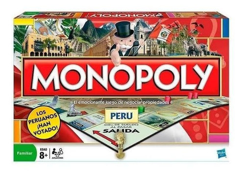 Imagen 1 de 3 de Monopolio Monopoly Perú Hasbro Gaming (original)