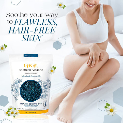 Cera Depilatoria Gigi Hard Wax Beads Calmante Azulene 960 Ml