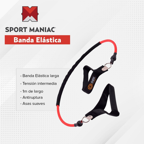 Imagen 3 de 4 de Banda Elástica Larga Sol Fitness Con Manijas Reforzadas