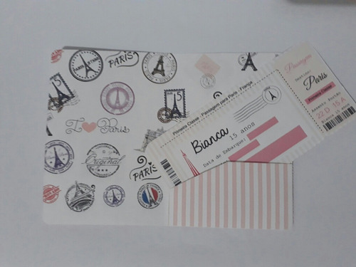 Imagem 2 de 7 de 20 Convites Passaporte Paris