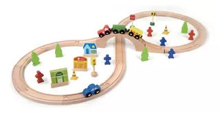 Pista De Tren De Madera 42 Piezas Classic World