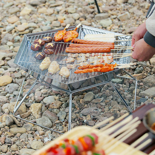 Parrilla Plegable Para Acampar, Soporte De Cocina Para