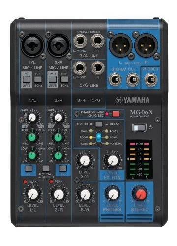 Yamaha Mg06x Mezclador Estereo Compacto De 6 Entradas Con Ef