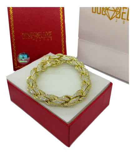Pulsera Hombre Torzal Diama1 Platabañooro24k Duodeluxejoyas®