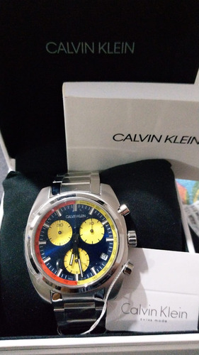 Reloj Calvin Klein Chrono Swiss Made A Meses Sin Intereses Acero Inoxidable Acero Inoxidable Azul (Usado)
