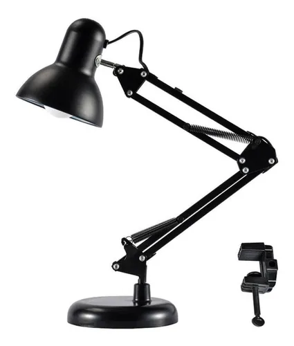 comprar Lámpara Brazo Flexible Escritorio Estudio Base De Mesa Clip Color De La Estructura Negro