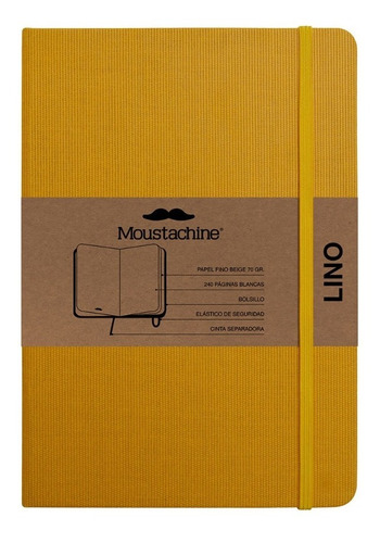 Libreta Moustachine Classic Lino Amarillo Mediano A5