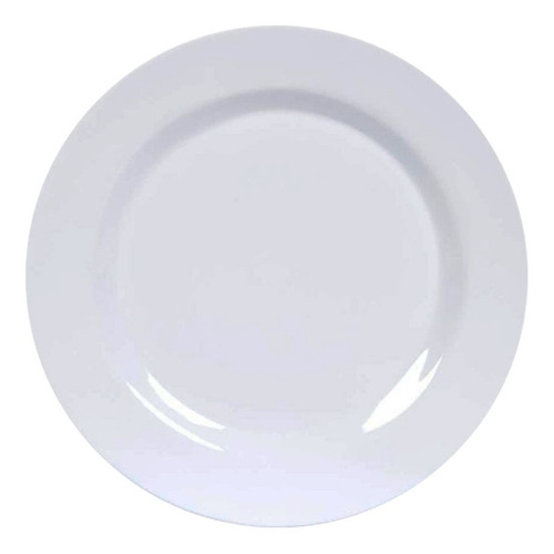 Plato Playo X12 Melamina Blanca 25cm Eventos Comedores