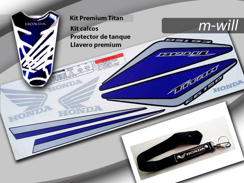 Combo Calcos Original Honda Titan 2014 + Protector + Llavero