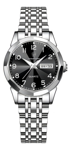 Reloj de calendario elegante y luminoso Poedagar con fondo negro