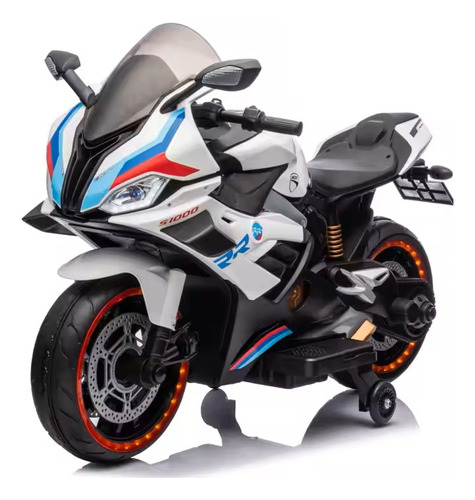 Aeiou Moto Eléctrica Montable Bdx019 Diseño Realista Color Blanco
