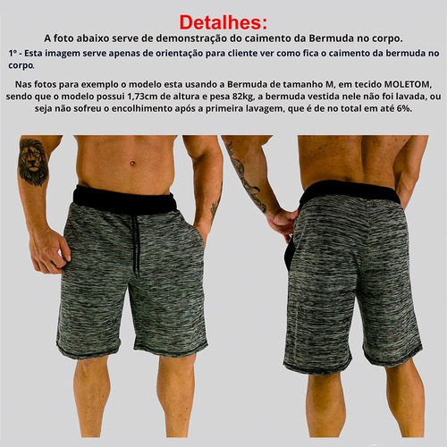 Imagem 2 de 3 de Kit 5 Bermudas Masculinas Moletom Short Qualidade Listras
