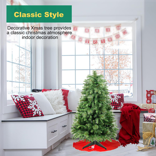 Árbol De Navidad Artificial 120 Cm Con Piñas Fácil Montaje