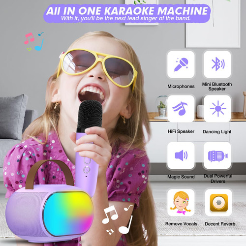 Máquina De Karaoke Heroange Para Niños Con 2 Micrófonos Inal