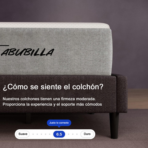 Colchon Espuma Viscoelástica De Alta Densidad 200*150*20cm Grey Queen