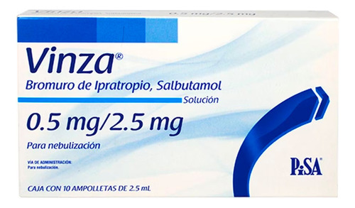 Vinza Solución Para Nebulización 0,5 Mg/2,5 Mg, 10 Ampolletas 2,5 Ml
