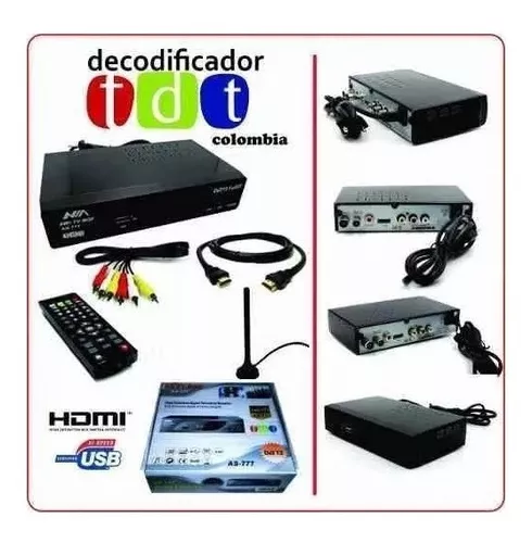 Decodificador Tdt Vdb-t2 + 2 Antenas (1 De 5 Metros) + Hdmi