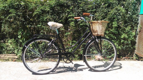 Bicicleta Vintage Beige Rod. 26 Canasto Mimbre Portaequipaje