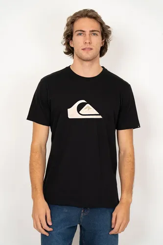MLB 4369221977 Camiseta Masculina Quiksilver Comp Preta Com Logo JM