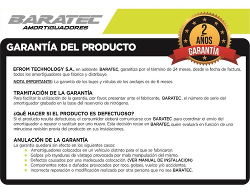 Kitx2 Amortiguador Del. Baratec Ram 2500 2014+ Pro- Cuotas