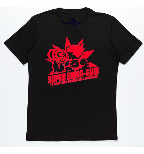 Remera Negra Super Saiya Gym 02 - Dragon Ball - Algodón