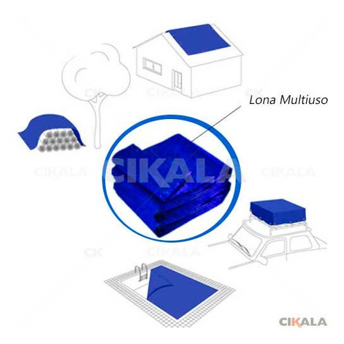 Lona Plástica Multiuso Reforçada Piscina 7x6 Mt - 4 Cores Cor Azul