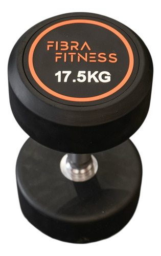 Pesa Mancuerna 17,5 Kg Redonda Dumbbell Engomada Gimnasio Negro Con Naranja