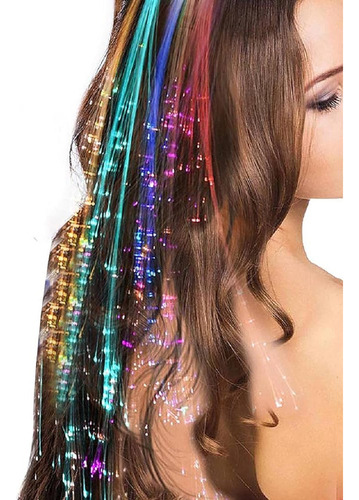 Extensiones Led Luminosas Por Color De Pelo X 10 Cotillón