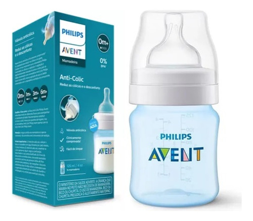 Kit 3 Mamadeiras Anticólica Azul 125ml 260ml 330ml - Avent