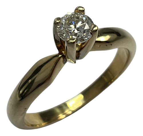 Anillo De Compromiso De Oro Con Diamante Natural 0.25ct