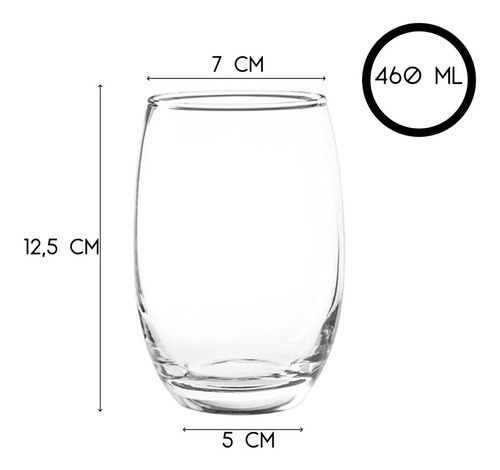 Cristar Mikonos Juego De 6 Vasos De Vidrio De 463 Ml
