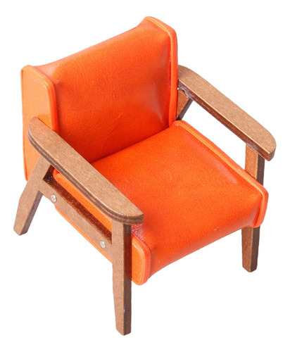 Muebles Para Casa De Muñecas, Sofá En Naranja Pequeño