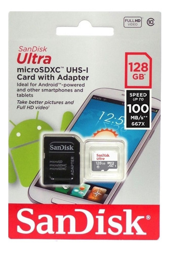 Cartão Memoria Micro Sd 128gb Sandisk P/ Camera Segurança Ip