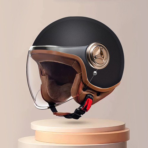 Casco De Moto Con Medio Casco Para Hombres Y Mujeres 2024