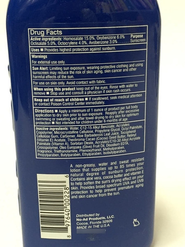Imagen 4 de 4 de Protector Solar Antisolar Bloqueador Bronceador No Ad 85 Spf