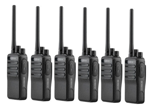 6 Rádio Comunicador Intelbras Rc3002 Longo Alcance 20km Bandas De Freqüência Uhf Cor Preto