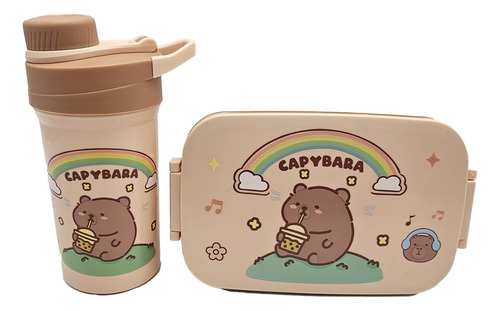 Kit Lunchera Capibara Infantil Marrón Capibara