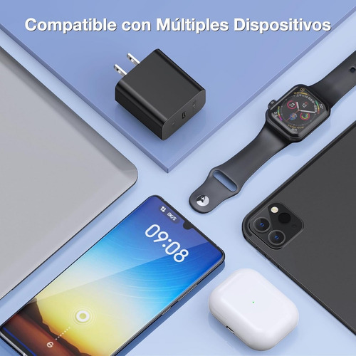 Cargador Rápido 20w Tipo C Usb C Qc 3.0 + Cable Usb C A Usbc