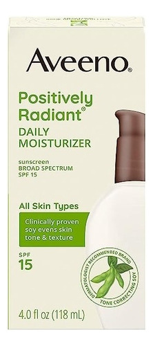 Aveeno Positivley Radiant Daily Moisturizer Spf 15 120ml Tipo De Piel Todo