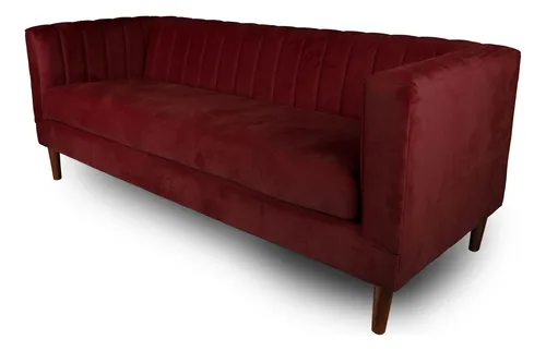 Sofa Sorrento 3 Cuerpos Tela Velvet Vivian - Latam Home