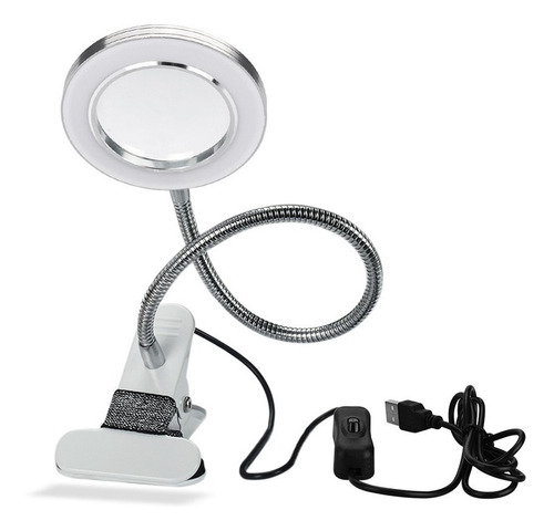 Clip Lámpara De Mesa Diseño Usb Ajustable Blanco Frío Luz De